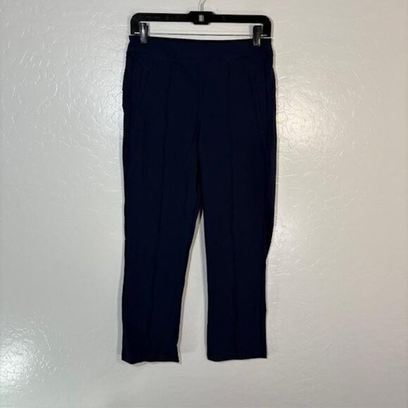 Athleta Pants Womens 6 Navy Ankle Tapered Pull On Stretch Pockets Headlands - Picture 1 of 9